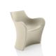 Fauteuil cuir WOOPY B-Line, coloris blanc cassé Panama 5506