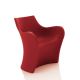 Fauteuil cuir WOOPY B-Line, coloris coquelicot Panama