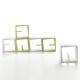 Ensemble modulable composé de cubes de rangement QUBY B-Line blancs et verts
