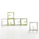 Ensemble modulable composé de cubes de rangement QUBY B-Line blancs et verts