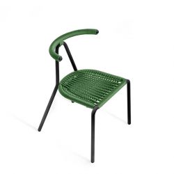 Chaise outdoor TORO B-Line, chassis noir, coloris émeraude