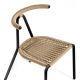 Chaise outdoor TORO B-Line, chassis noir, coloris champagne