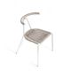 Chaise outdoor TORO B-Line, chassis blanc, coloris pierre 