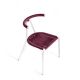 Chaise outdoor TORO B-Line, chassis blanc coloris bordeaux 