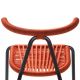 Détail du tressage de la chaise outdoor TORO B-Line, chassis noir, coloris brique 