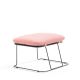 Pouf MERANO B-Line, chassis noir, tissu Revive rose