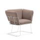 Fauteuil MERANO B-Line, chassis blanc, tissu Jumper chataigne