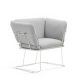 Fauteuil MERANO B-Line, chassis blanc, tissu Jumper écru