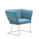 Fauteuil MERANO B-Line, chassis sable, tissu Jumper bleu ciel