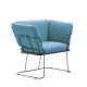 Fauteuil MERANO B-Line, chassis noir, tissu Jumper bleu ciel