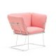 Fauteuil MERANO B-Line, chassis blanc, tissu Revive rose
