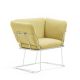 Fauteuil MERANO B-Line, chassis blanc, tissu Revive jaune