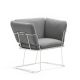 Fauteuil MERANO B-Line, chassis blanc, tissu Revive gris
