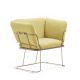Fauteuil MERANO B-Line, chassis sable, tissu Revive jaune