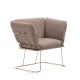 Fauteuil MERANO B-Line, chassis sable, tissu Revive mastic