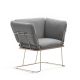 Fauteuil MERANO B-Line, chassis sable, tissu Revive gris