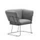 Fauteuil MERANO B-Line, chassis noir, tissu Revive gris