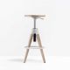 Tabouret de bar réglable ARKI-STOOL Pedrali, chêne blanchi et métal blanc