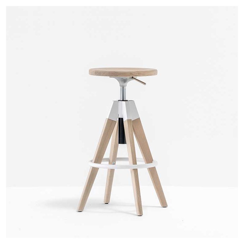 Tabouret de bar Arki stool ARKW6 , Pedrali, hauteur réglable 65 à 75 cm,  anthracite et noir