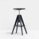 Tabouret de bar réglable ARKI-STOOL Pedrali, chêne teinté noir et métal noir