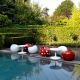 Poufs BALL CHAIR XL Boom blanc et rouge brillant 