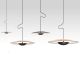 Collection de suspensions en bois pressé GINGER Marset, finitions wengé et chêne, Ø 32, 42 et 60 cm