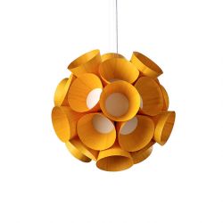 Suspension LED DANDELION LZF, finition hêtre jaune