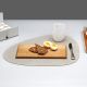 Set de table cuir recyclé Nupo gris clair CURVE L Lind DNA