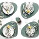 Set de table cuir recyclé Nupo vert pastel CURVE L Lind DNA