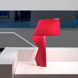 Lampe de table design AIR LZF, finition hêtre rouge