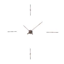 Horloge design MERLIN T graphite et noyer Nomon, 4 repères horaires