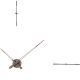 Détail de l'horloge design MERLIN T graphite et noyer Nomon, 4 repères horaires