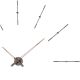 Détail de l'horloge design MERLIN T graphite et noyer Nomon, 12 repères horaires