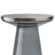 Table d'appoint FIGURE Teo, verre gris et plateau acier brossé