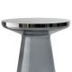 Table d'appoint FIGURE Teo, verre gris et plateau chrome