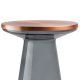 Table d'appoint FIGURE Teo, verre gris et plateau cuivre