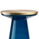 Table d'appoint FIGURE Teo, verre bleu et plateau laiton