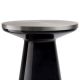 Table d'appoint FIGURE Teo, verre noir et plateau acier brossé
