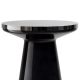 Table d'appoint FIGURE Teo, verre noir et plateau chrome