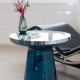 Table d'appoint design FIGURE Teo verre et acier