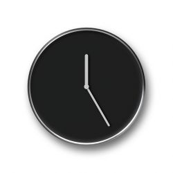 Horloge murale THIN Teo, noir-chrome