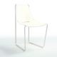 Chaise cuir APELLE S Midj, pieds blancs, blanc U05