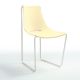 Chaise cuir APELLE S Midj, pieds blancs, vanille U34