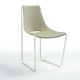 Chaise cuir APELLE S Midj, pieds blancs, havane U53