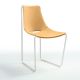 Chaise cuir APELLE S Midj, pieds blancs, sahara U58