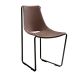 Chaise cuir APELLE S Midj, pieds noirs, café U25