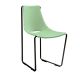 Chaise cuir APELLE S Midj, pieds noirs, vert sauge U58