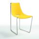 Chaise cuir APELLE S Midj, pieds chromés, jaune U56