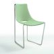 Chaise cuir APELLE S Midj, pieds chromés, vert sauge U58