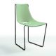 Chaise cuir APELLE S Midj, pieds Nickel noir, vert sauge U58